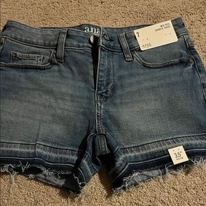 a.n.a Mid-Rise Blue Shortie Shorts